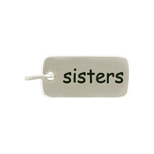 Sterling Silver  Word Charm: "sisters" - Poppies Beads n' More