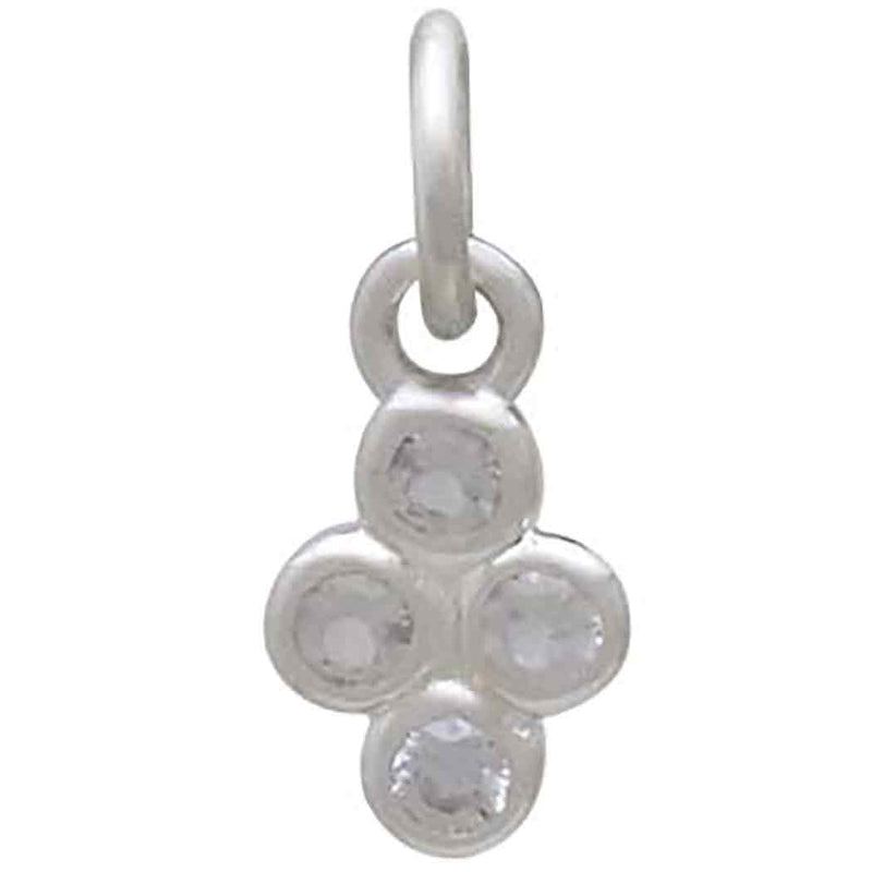Sterling Silver Clear Cluster Nano Gem Charm - Poppies Beads n' More