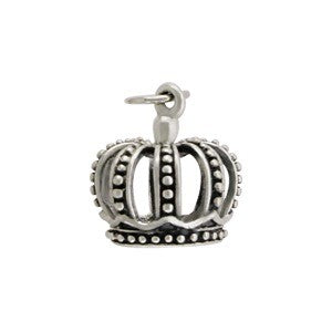 Sterling Silver Crown Charm - Poppies Beads n' More