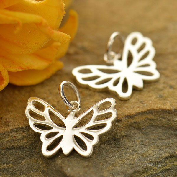 Openwork Butterfly Charm Sterling Silver - Poppies Beads n' More