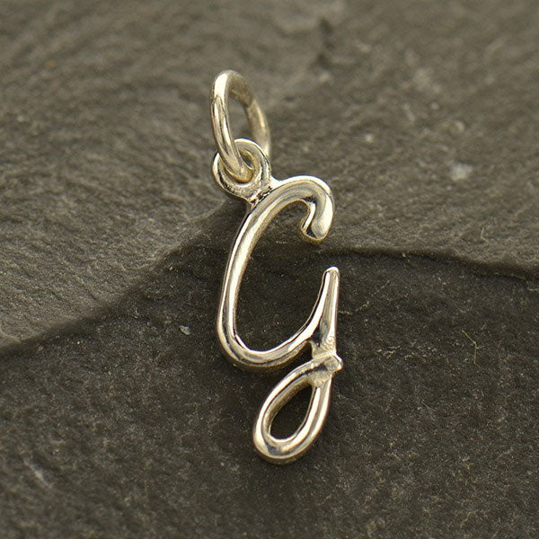 Sterling Silver Letter Charm - Poppies Beads n' More