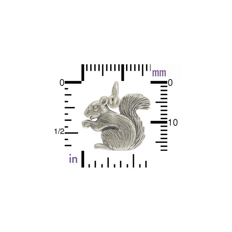 Sterling Silver Squirrel Charm - Poppies Beads n' More