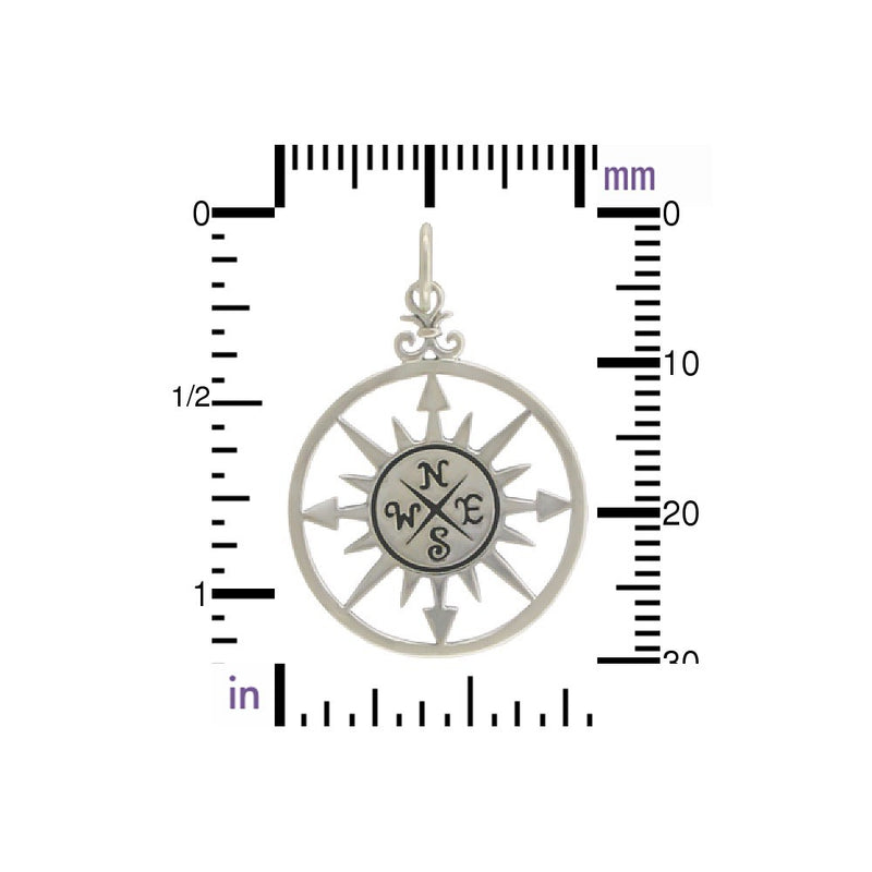 Compass Rose Pendant - Poppies Beads n' More
