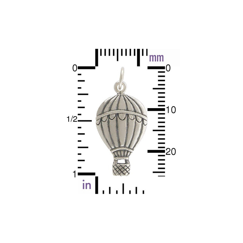 Sterling Silver Hot Air Balloon Charm - Poppies Beads n' More