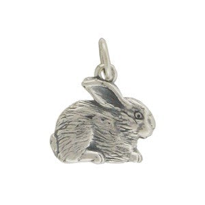 Sterling Silver Realistic Rabbit Charm - Poppies Beads n' More