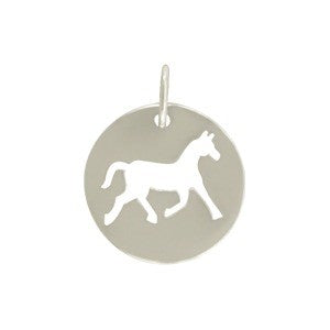 Sterling Silver Cutout Horse Charm - Poppies Beads n' More