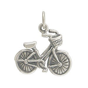 Sterling Silver Bicycle Charm - Poppies Beads n' More