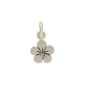 Tiny Sterling Silver Flower Charm - Poppies Beads n' More