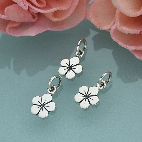 Tiny Sterling Silver Flower Charm - Poppies Beads n' More