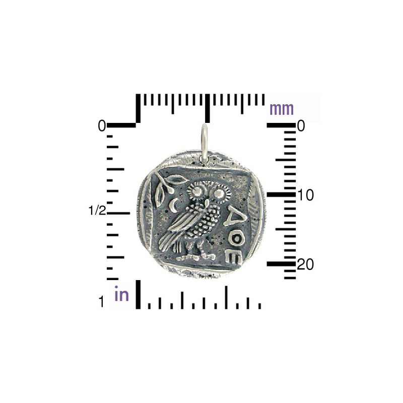Ancient Coin Charm with Athena's Owl - Poppies Beads n' More
