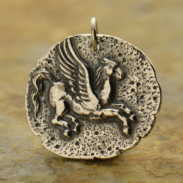 Ancient Pegasus Coin Charm - Poppies Beads n' More