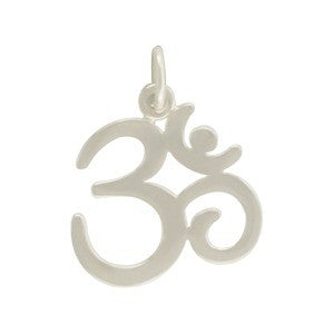 Large Sterling Silver Ohm Charm - Poppies Beads n' More
