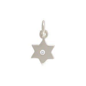 Star of David Charm with Genuine 1 Point Diamond - Poppies Beads n' More