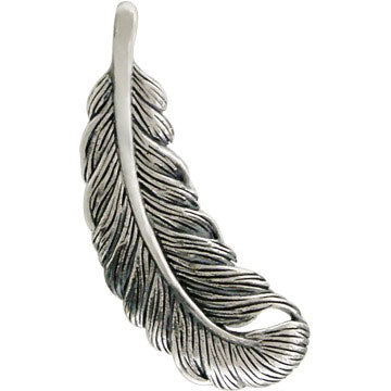 Sterling Silver Feather Charm - Poppies Beads n' More
