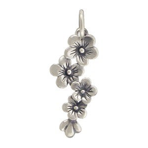 Cherry Blossom Cluster Charm - Poppies Beads n' More