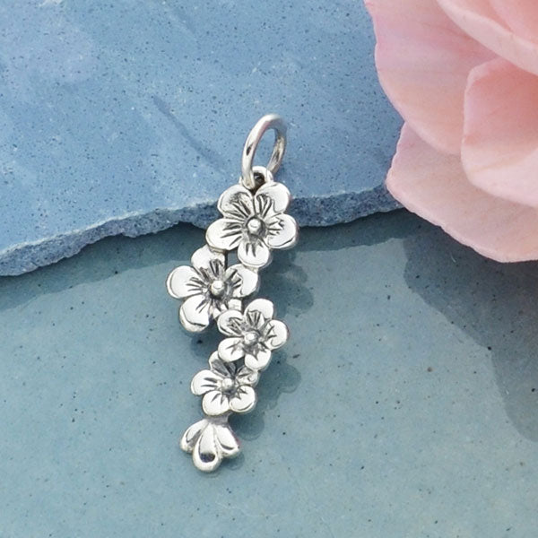 Cherry Blossom Cluster Charm - Poppies Beads n' More