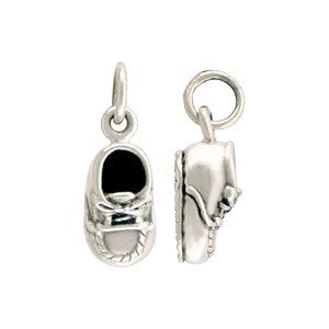 Sterling Silver Baby Shoe Charm - Poppies Beads n' More