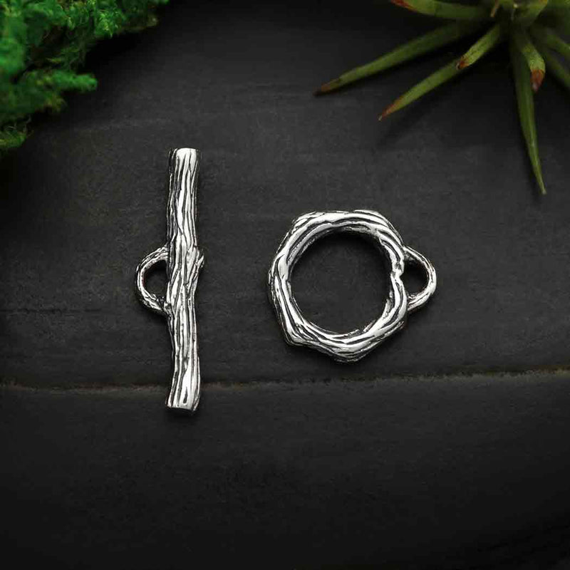 Sterling Silver Branch Toggle Clasp - Poppies Beads n' More