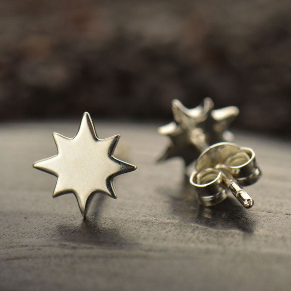 Sterling Silver North Star Post Earrings - Poppies Beads n' More