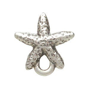 Sterling Silver Starfish Post Earrings with Loop - Poppies Beads n' More