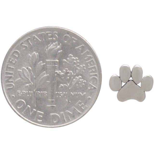 Sterling Silver Paw Print Post Earrings - Poppies Beads n' More