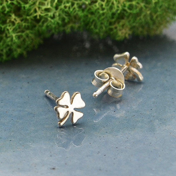 Sterling Silver Four Leaf Clover Post Earrings - Poppies Beads n' More