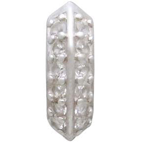 Sterling Silver Hoop Huggie Earrings with Nano Gems - Poppies Beads n' More