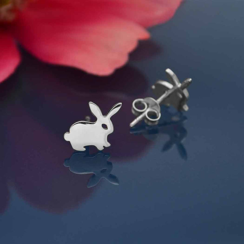 Sterling Silver Bunny Post Earrings - Poppies Beads n' More