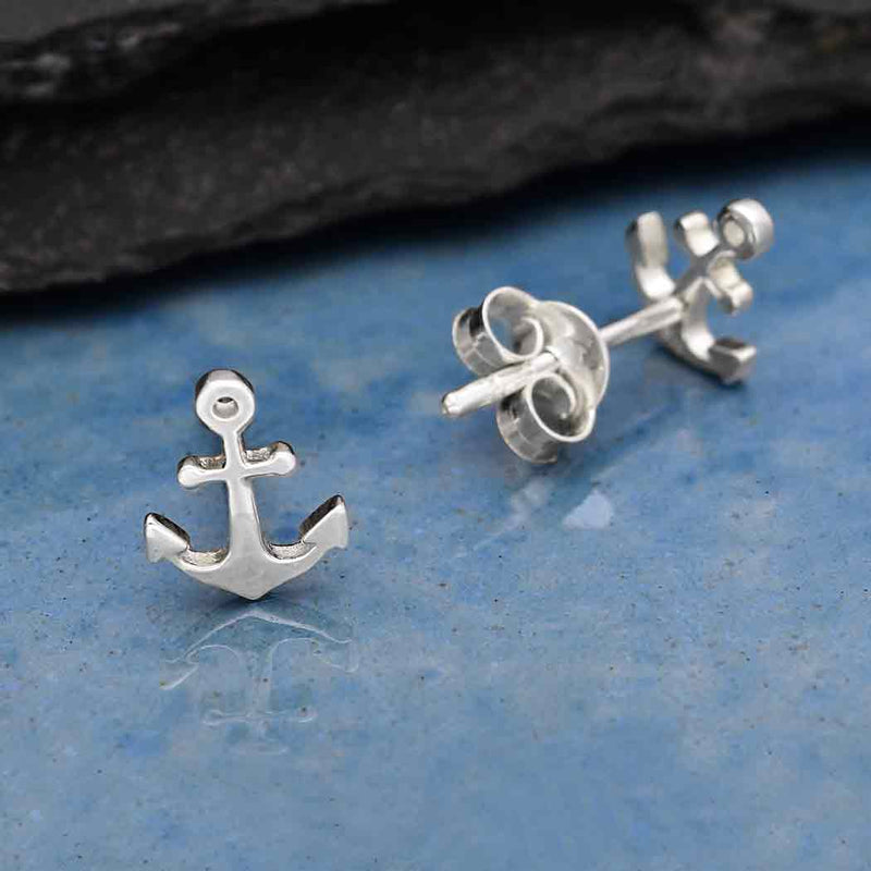Sterling Silver Anchor Post Earrings - Poppies Beads n' More