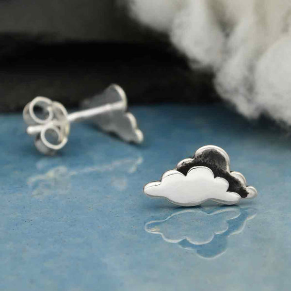 Sterling Silver Layered Cloud Post Earrings - Poppies Beads n' More