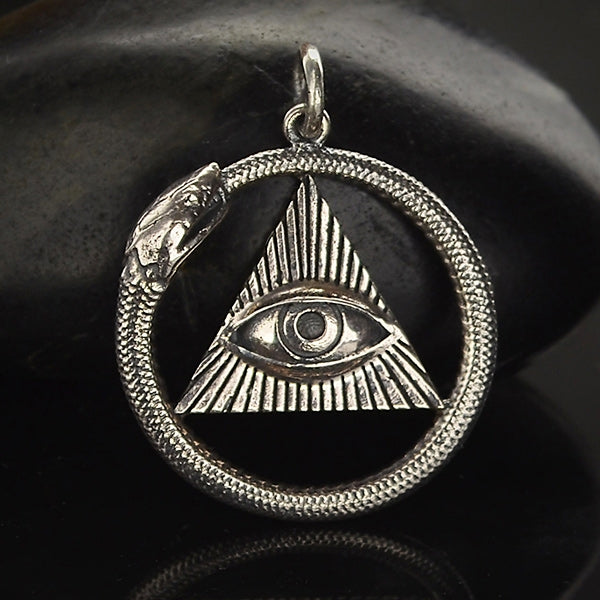 All Seeing Eye and Ouroboros Pendant - Poppies Beads n' More