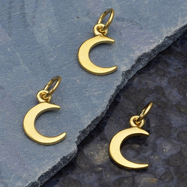 Crescent Moon Charm - Tiny - Poppies Beads n' More