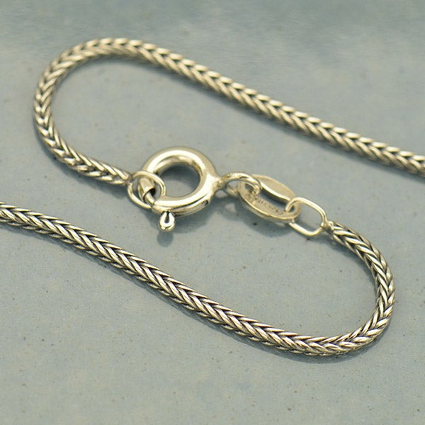 Sterling Silver Finished Chain - Round Foxtail Chain - Poppies Beads n' More