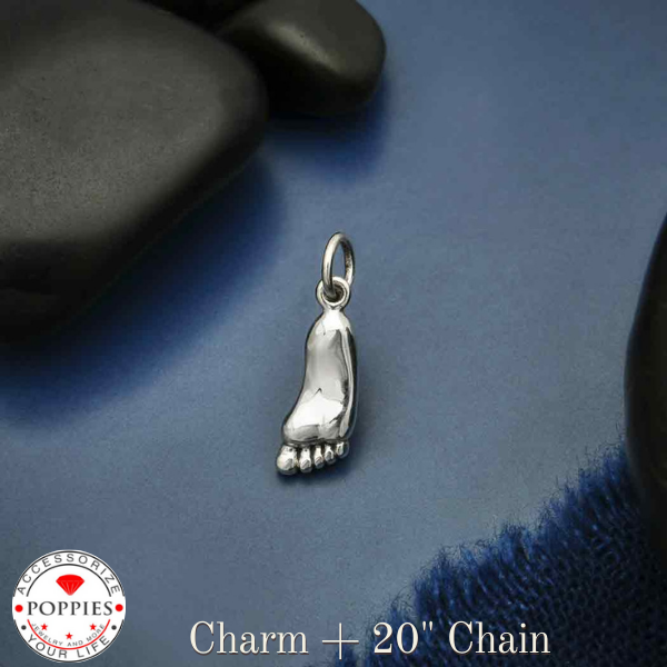 Sterling Silver Foot Charm - Poppies Beads n' More