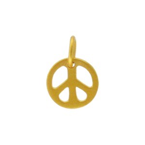 Small Peace Sign Charm - Poppies Beads n' More