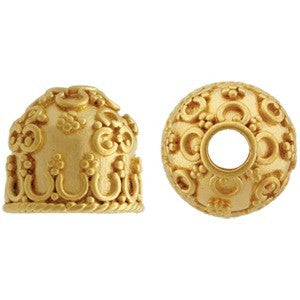 Gold Domed Cone Cord End Bead - Poppies Beads n' More