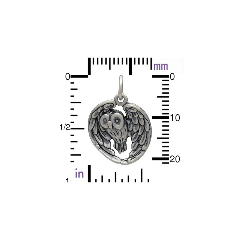 Sterling Silver Realistic Owl Pendant - Poppies Beads n' More