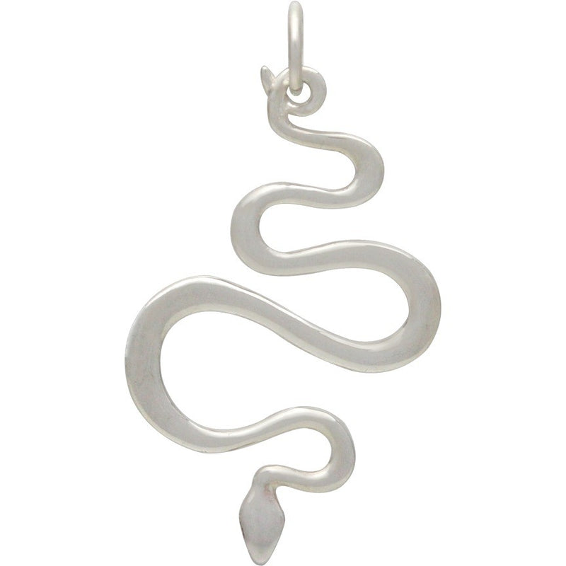 Sterling Silver Snake Pendant - Poppies Beads n' More