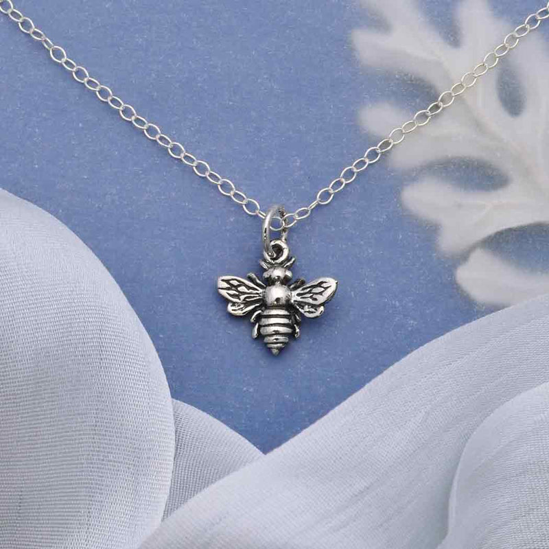 Sterling Silver Bee Necklace - Poppies Beads n' More