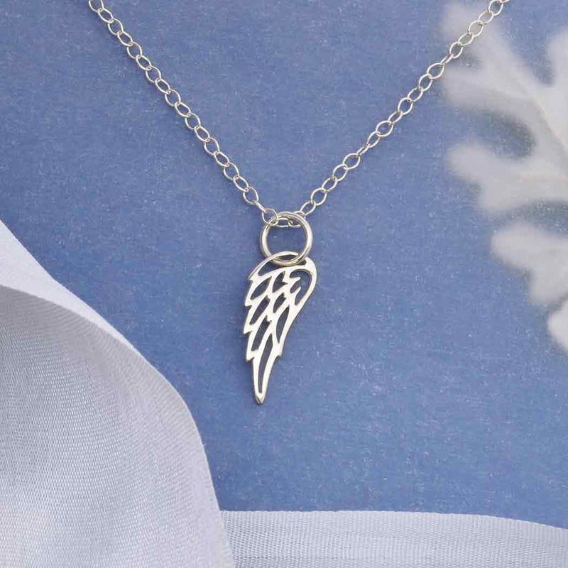 Sterling Silver Tiny Wing Necklace - Poppies Beads n' More