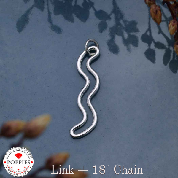Sterling Silver Openwork Squiggle Link - Poppies Beads n' More