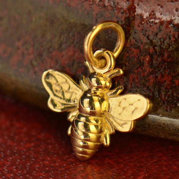 Small Honeybee Charm - Poppies Beads n' More