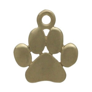 14K Gold Paw Print Charm - Poppies Beads n' More