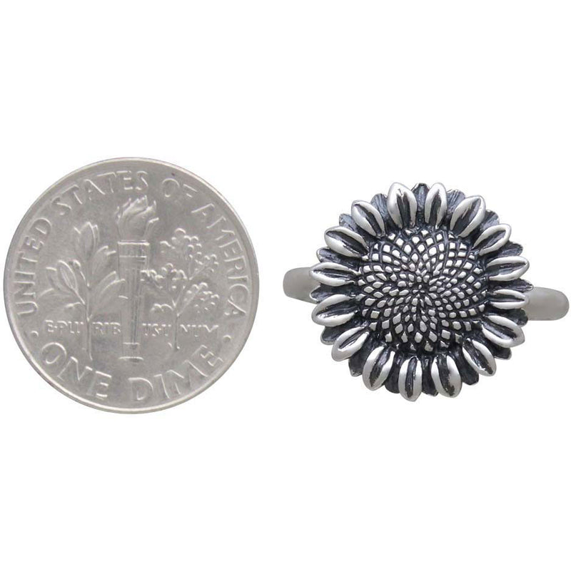 Sterling Silver Sunflower Ring - Poppies Beads n' More