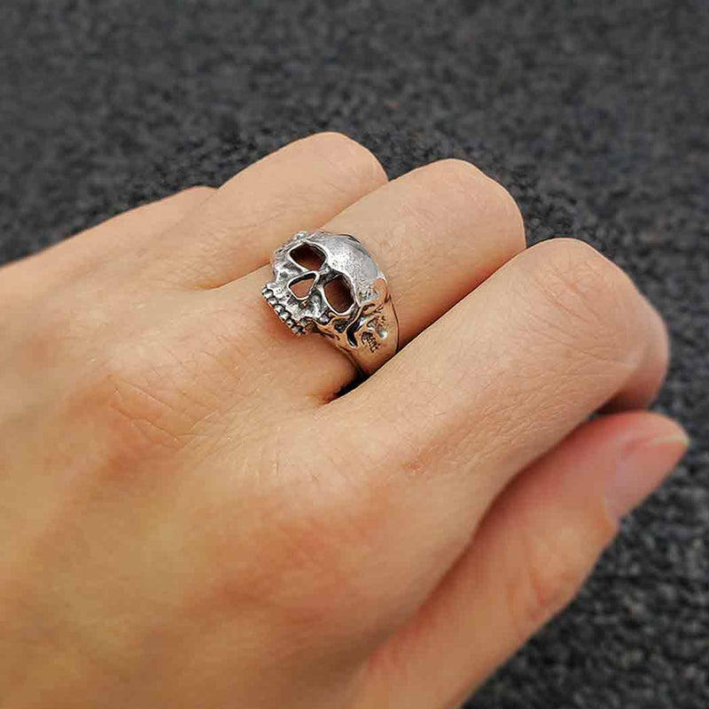 Sterling Silver Chunky Skull Ring - Poppies Beads n' More