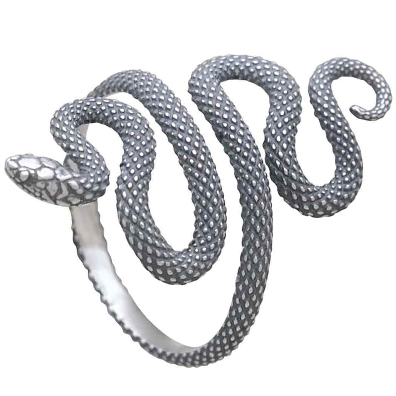 Sterling Silver Textured Adjustable Snake Ring - Poppies Beads n' More