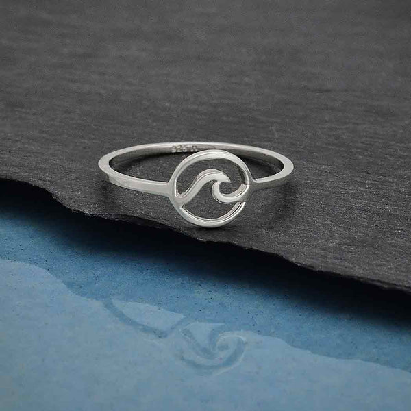 Sterling Silver Openwork Wave Ring - Poppies Beads n' More