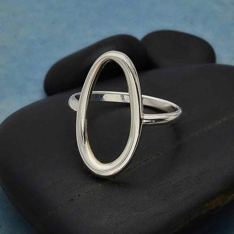 Sterling Silver Organic Oval Ring - Poppies Beads n' More