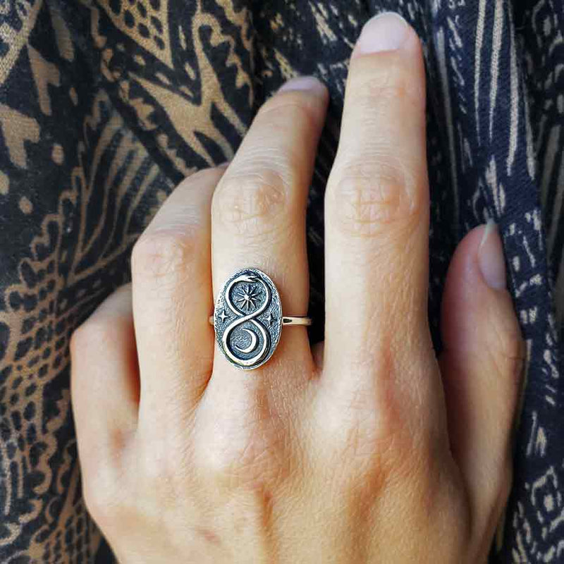Sterling Silver Infinity Snake Ring - Poppies Beads n' More