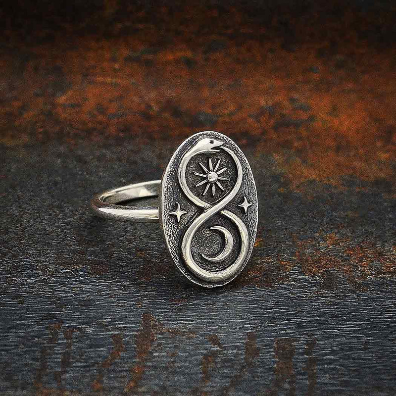 Sterling Silver Infinity Snake Ring - Poppies Beads n' More